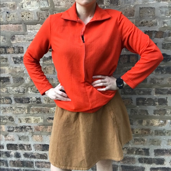 Classic Vintage 1970s burnt orange long sleeve with Peter Pan collar - Picture 10 of 13